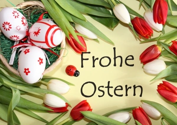 kostenlose Grußkarten zu Anlässe wie Frohe Ostern-Karte 2014-Tulpen