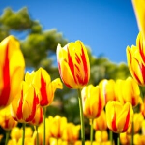 Frühlingsblumen Tulpen zwei Farben orange gelb Holland Sorten