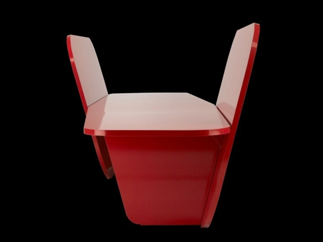 Sitzfläche rote Farbe modernes Design Ideen Metall