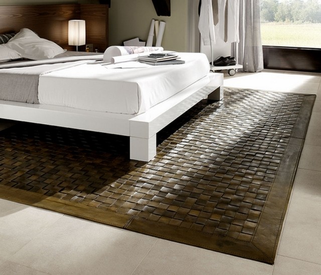 Handgeflochten teppich formatteppich-design Schlafzimmer Bett Ideen