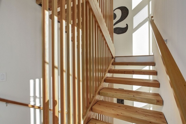 Harfentreppe Holztreppen design Treppengeländer-ideen ballard aperture-house