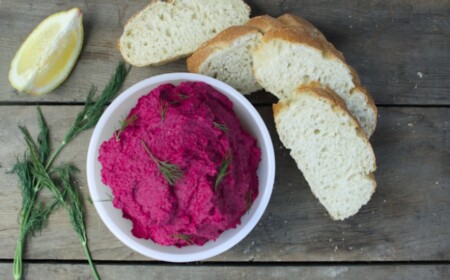 Humus Rezept-Kichererbsenpüree mit roter-Rübe salad ideen