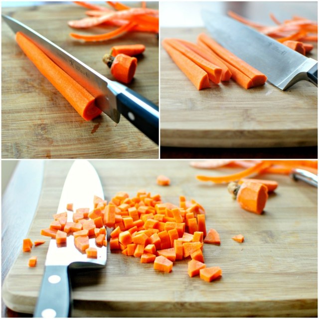 Karotten schneiden Zutaten schnelle Zubereitung