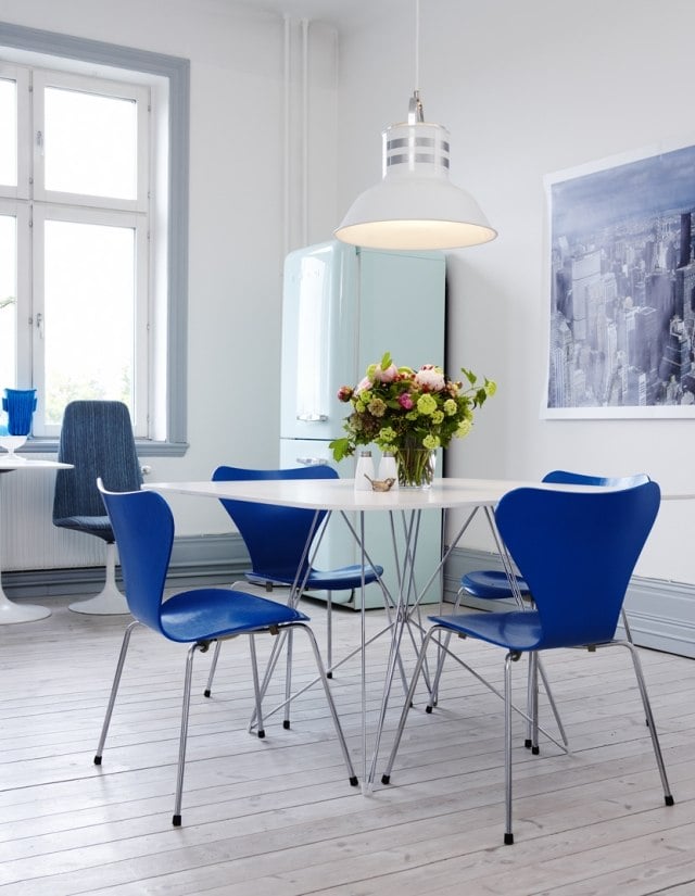 Indigo Blau-Wirkung der-Farben Küchenstühle-Tisch Esszimmer möbel
