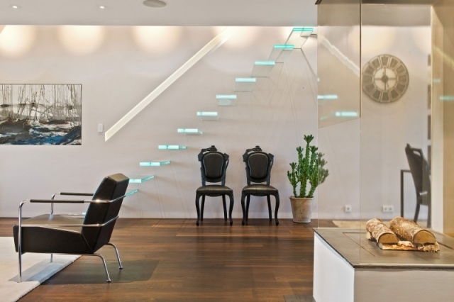 glas Kragarmtreppe moderne designtreppen typen Loft Wohnung