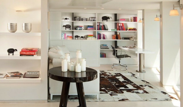 Teppich Design weißes Wohnzimmer einrichten Ideen