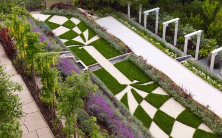 Landschaftsbau Garten gestalten Figuren Rasen anlegen schöne Idee