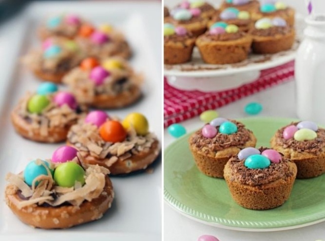 ideen für Kochrezepte-Cupcakes Cookies-Ostern Vogelnest