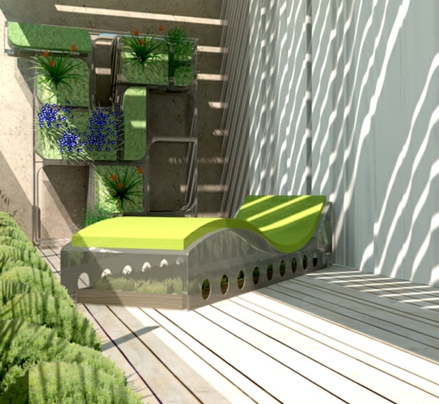 Legesessel Balkon futuristische Garten Möbel Design Ideen
