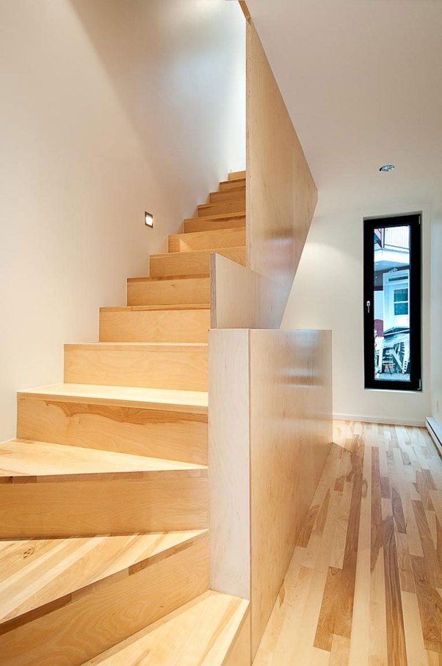 Massivholztreppe Stufen Laminat Ideen Design-Geländer 