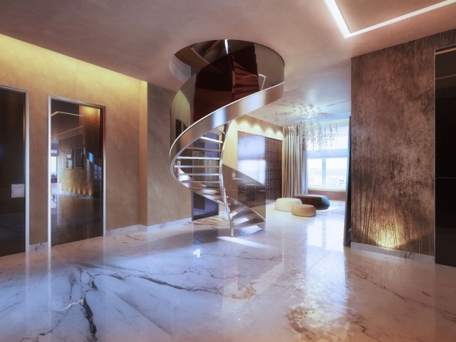 Metalltreppe design künstlerisch Spindeltreppe-Penthouse Wohnung