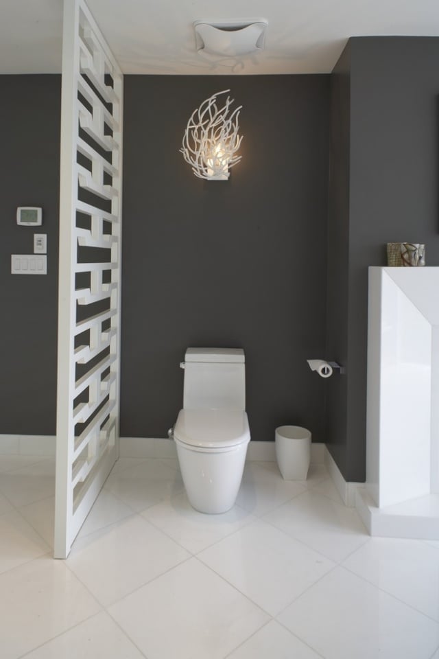Mobile trennwand-Badezimmer Weiß Schwarze wandfarbe