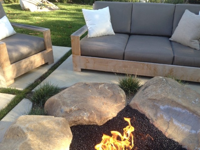 outdoor Möbel sofa Patio-offene Feuerstelle-im Garten