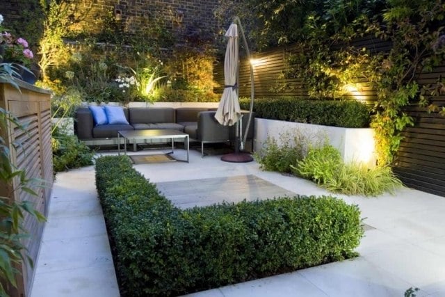 Moderne Patio-Ideen Garten blickfang Möbel-Terrasse Außenbereich-Beleuchtung