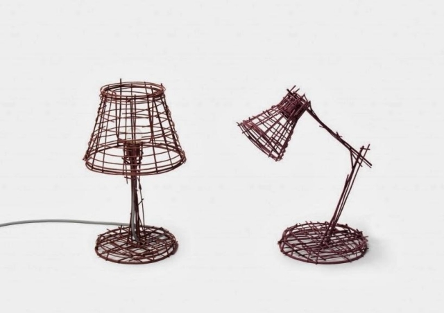 tischlampe Lampenschirm-Drawing-series rot Stahldraht