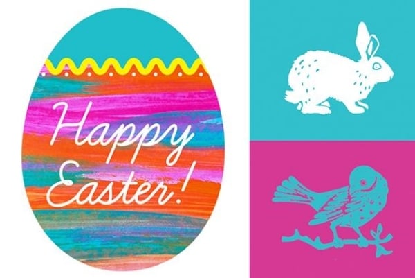 online kostenlose Osterkarte zum Ausdrucken-kräftige Farben