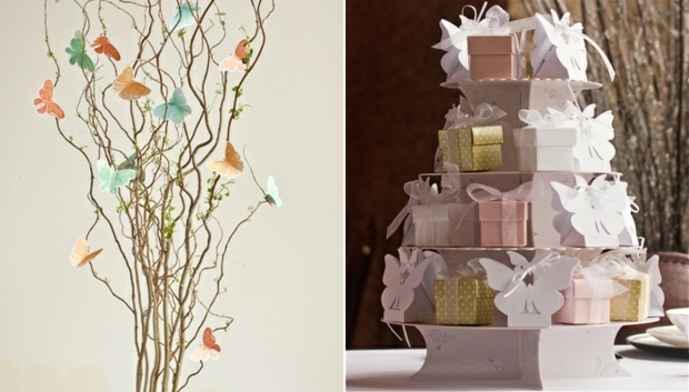 Baum Papier Schmetterlinge Bastelideen Geschenke Süßigkeiten