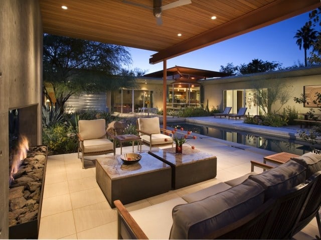 Überdachte terrasse Möbel-witterungsbeständige Materialien-modern patio 