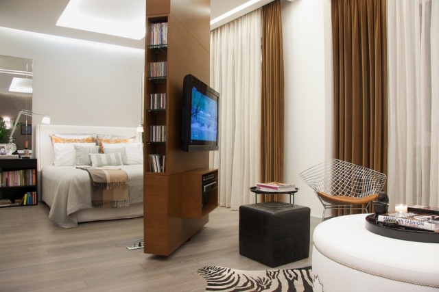 Schlafzimmer Trennwand drehbar-elegant funktionales Design Elif kinikoglu interiors