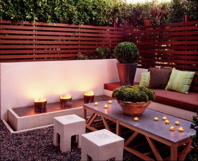 Sitzgruppe im Garten Sichtschutz-Möbel modern-patio kaffeetisch holz