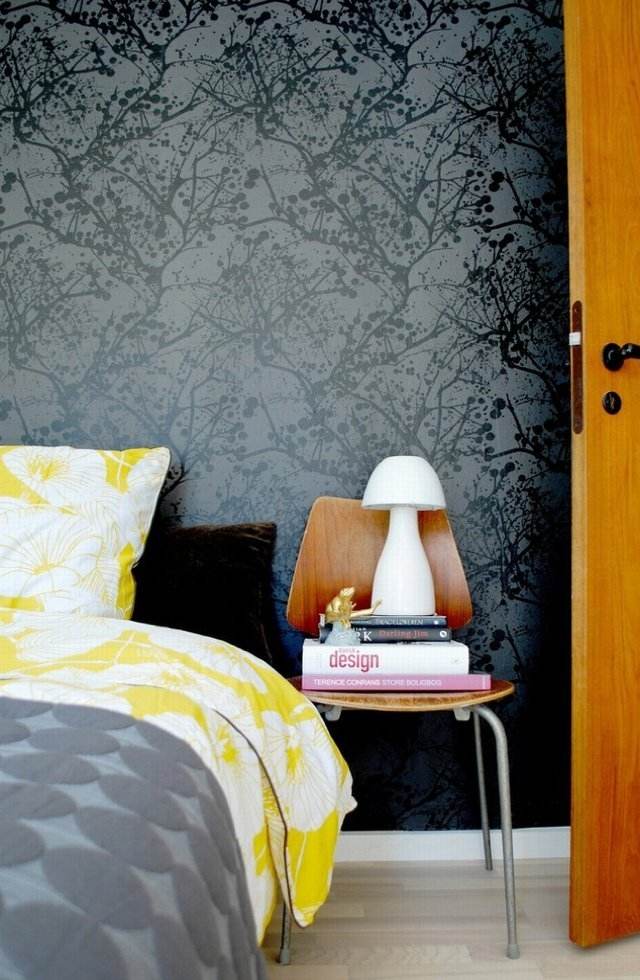 Muster moderne Tapeten im Schlafzimmer-grau schattierungen