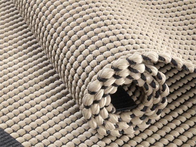 Teppich handgewebt Baumwolle Papiergarn stilvolle Wohnzimmer
