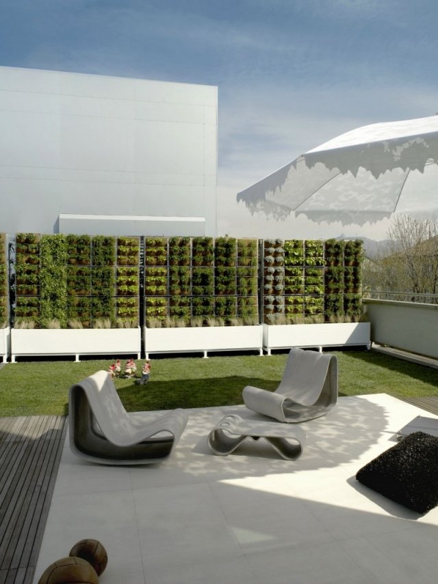 Terrasse Möbel-grüner Windschutz Sichtschutz Ideen-Designer Möbel
