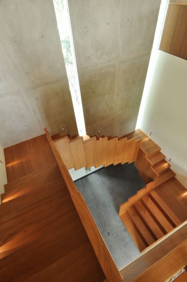moderne Designtreppen Holz-Lack moderne Gestalt-Geländer Sunset Terrace-House