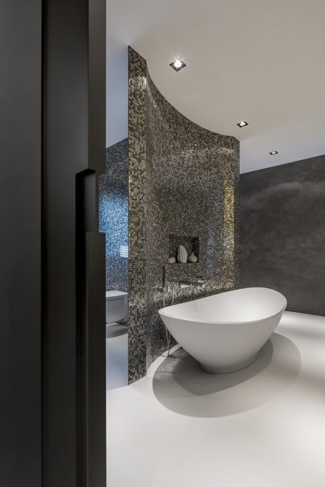 Wand Design mosaikfliesen-verlegen freistehende badewanne