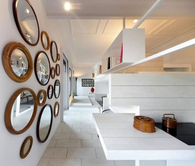 Dekorationen-Wanspiegel Rund-weiße-Wand design ideen