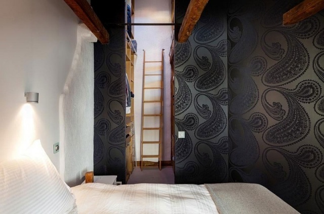 Wandgestaltung schlafzimmer-tapeten muster vorschläge vliestapeten 