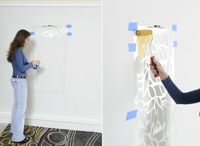 kleben Wand streichen Anleitung Klebeband Ideen