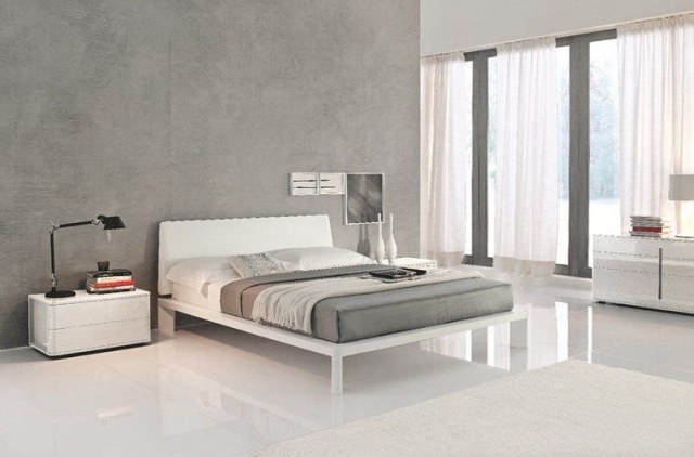 Modernes Bett glanz weiße oberfläche-zanette CLAN