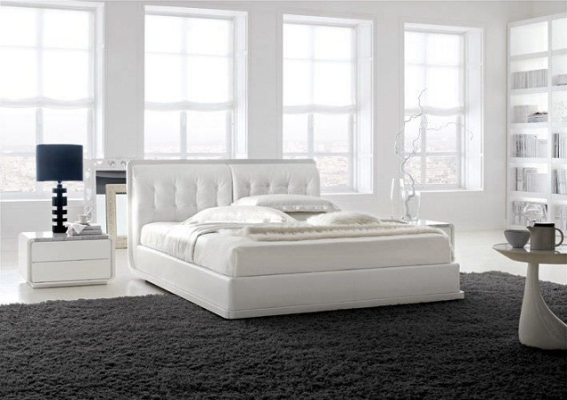 Weißes Polsterbett schlafzimmer möbel-design italienisch-PLAZA Zanette