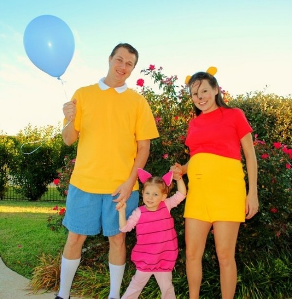 Winnie the Pooh Kostüme Familie mit Kindern basteln fasching-Karneval