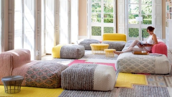 Wohnzimmer Design modern-Sitzmöbel Schafwolle-Wärme Gemütlichkeit