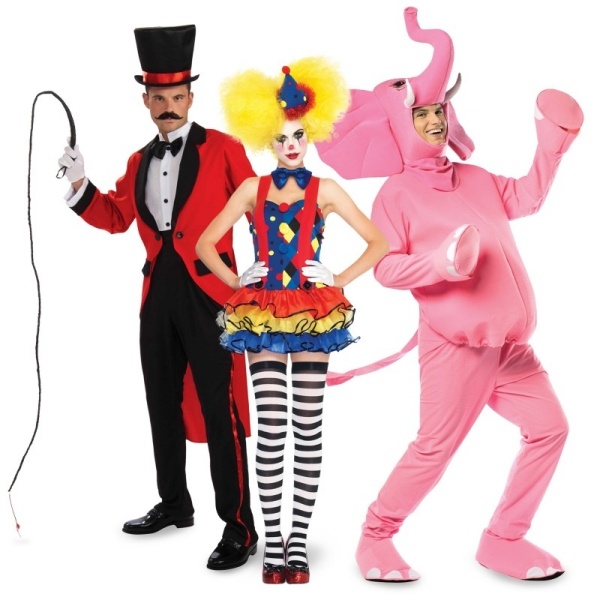Arena Zirkus Kostüme Ideen Fasching Elefant Clown löwenbändiger