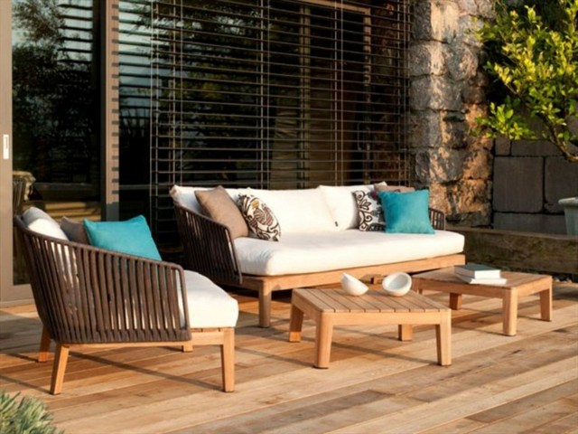 Garten Möbel Design Ideen Tisch Sofa zweisitzer