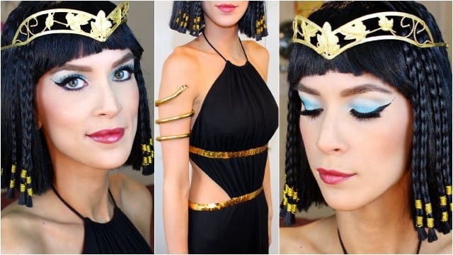 Kostüme selber machen cleopatra halloween karneval perücke krone