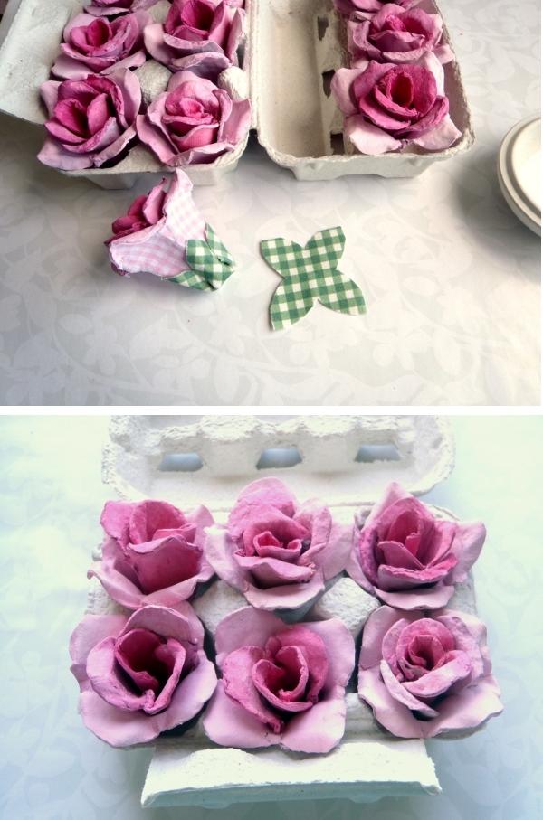 Dinge Zuhause-selber machen-rosen eierkarton recyceln