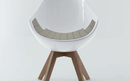 design stuhl aschengrau akzent sitzfläche rest weiß form interessant