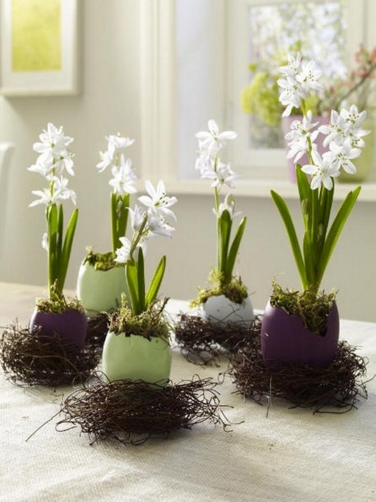 eierschalen dekorieren-Vase Gestalten-ideen zimmerpflanzen