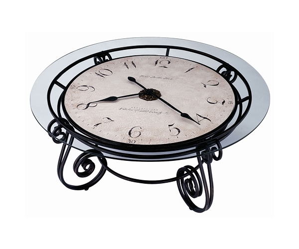 Uhr zifferblatt Howard Miller-Runder Glas metall Tisch-design