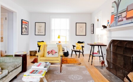 eklektisches-wohnzimmer-beige-teppich-gelbe-akzente