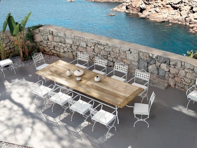 essmöbel garten terrasse tisch holz eisen weiß MANUTTI Capri