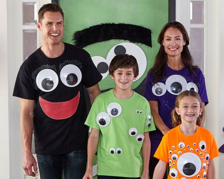 fasching-kostüme-ganze-familie-monster-t-shirts-wackelaugen