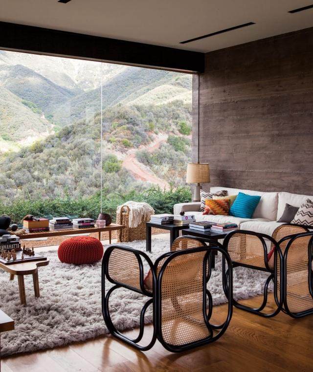 flokati-teppiche kuschelig panoramafenster lounge möbel