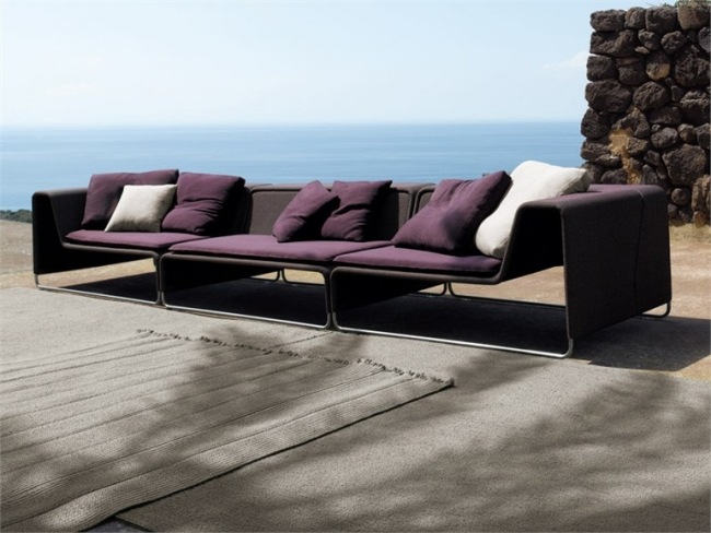 garten möbel lounge set ideen paola lenti island sofa lila