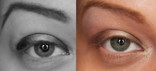 make up Schminke-Lidschatten der äußere-Augenwinkel betonen