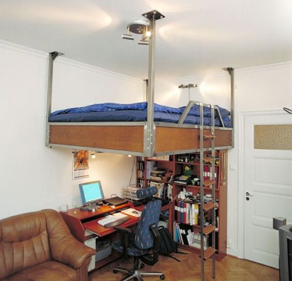 hochbett bett schlafzimmer büro in luft hängen